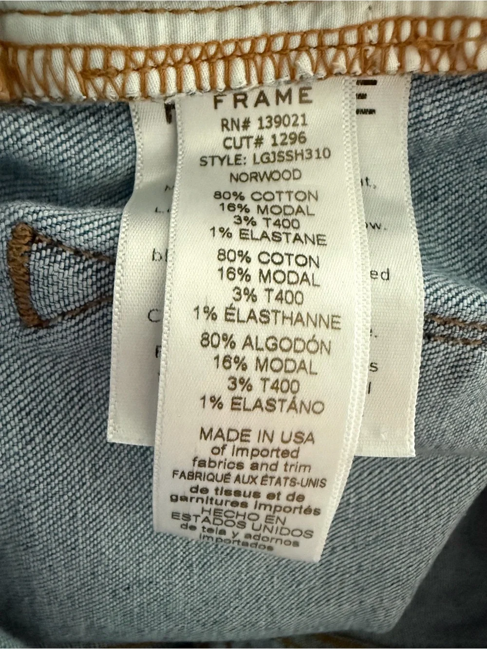Frame Le Garcon Slit Shadow Hem Norwood Cropped Jean Women’s size 25 Straight - Picture 7 of 7